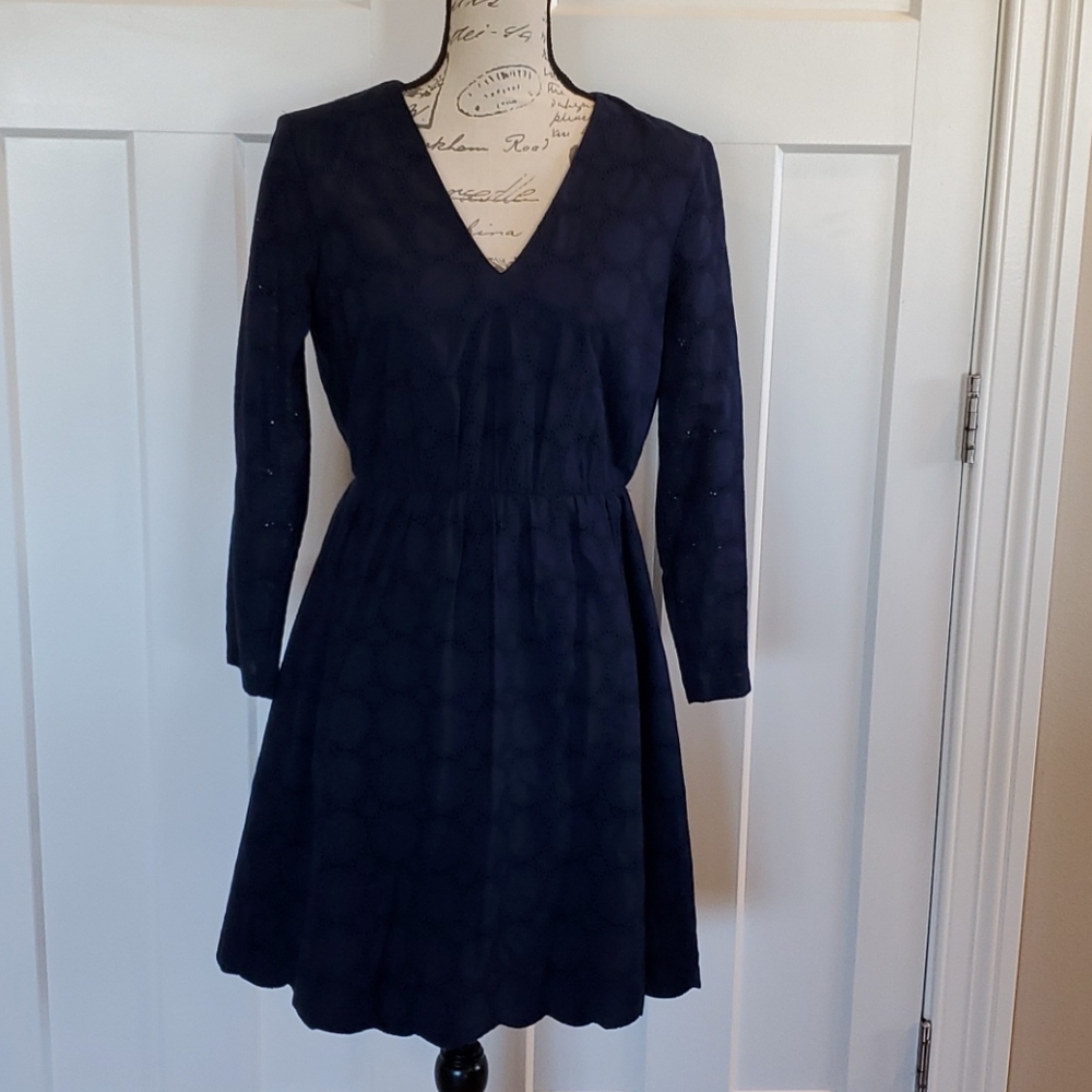 J Crew Navy V Neck dress